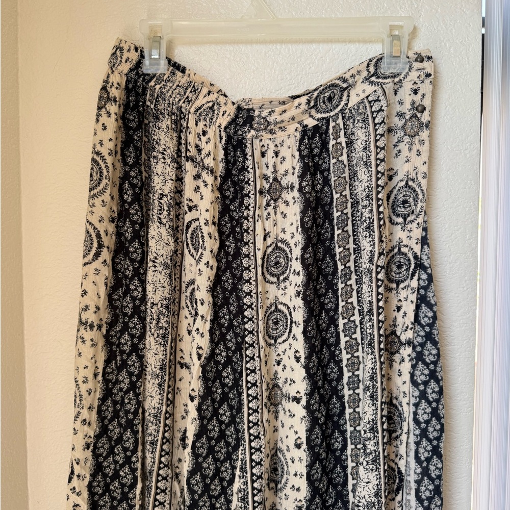 Patrons of Peace Black and Cream Maxi Skirt